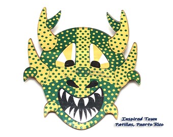 Célébrer Porto Rico - Patillas mini-Vejigante Mask Wall Art