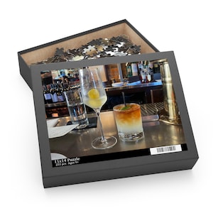 Puzzle Decoration, Fun Cocktails Jigsaw for Adults, Cocktail Lover Gift, Cool Beverage Game, Cute Drink Art Activity, Summer Puzzle Set.