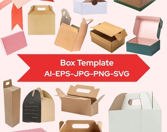 Box Template SVG Bundle: Gift & Party Favor Boxes (Digital Download)