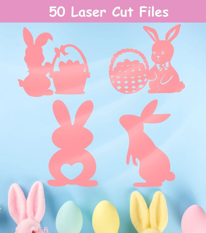 Easter Bunny SVG Bundle | Rabbit Outline Cut Files for Cricut & Laser ...