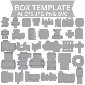 DIY Gift Box Template SVG Bundle, Paper Craft (Digital Download)