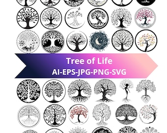 Tree of Life SVG Bundle | Laser cut files for silhouette (Digital Download)