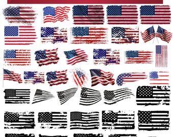 Distressed American Flag SVG, Grunge USA 4th of July Cut File (Digital Download)