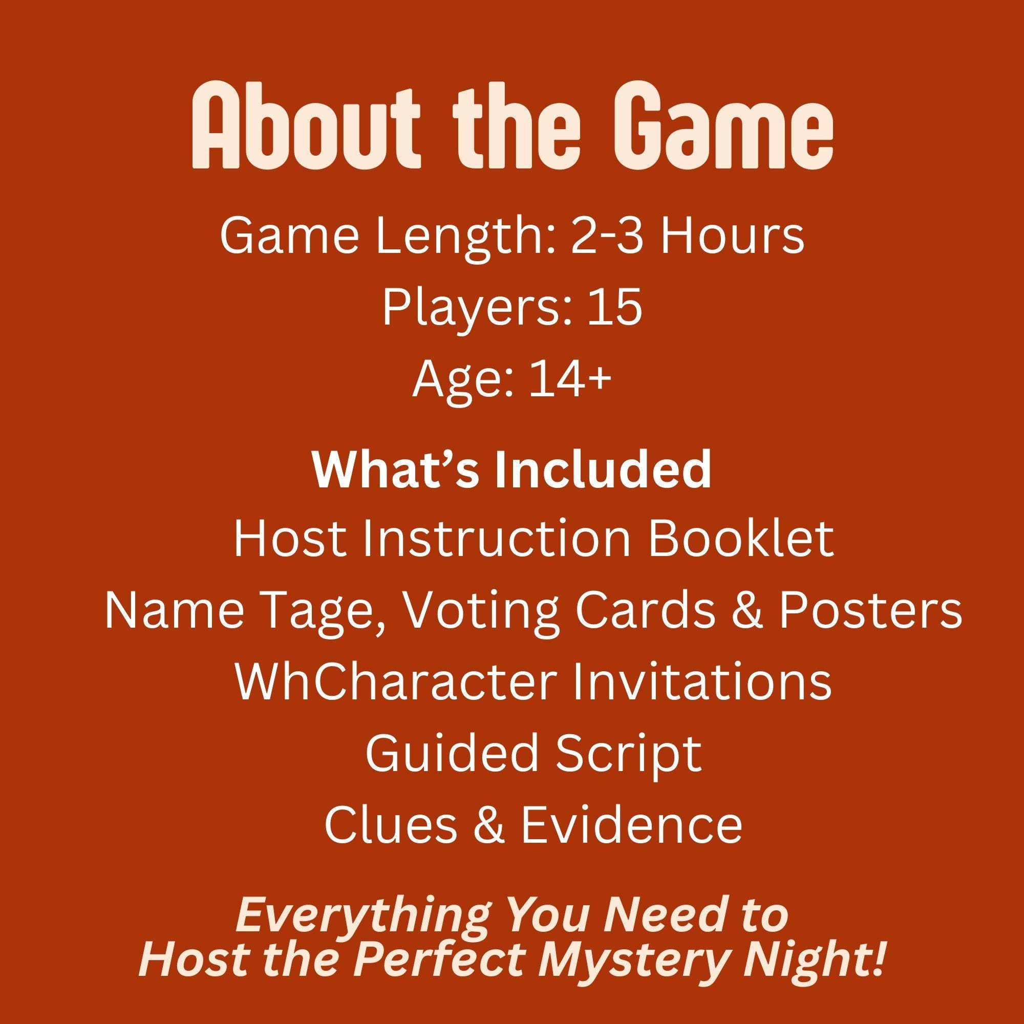 Printable Murder Mystery Party Game for Teens, Summer Camp Mystery Kit ...