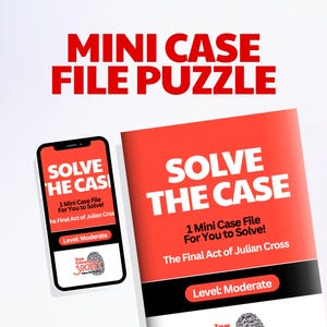 Cold Case Mini Murder Mystery Puzzle – Printable Detective Game, True Crime Case File Instant Download