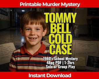 Jogo de Mistério de Assassinato para Imprimir, Arquivo de Caso Arquivado da Escola dos Anos 80, Jogo de Detetive para Adultos, Jogo de Festa de Crimes Reais, PDF para Download Imediato