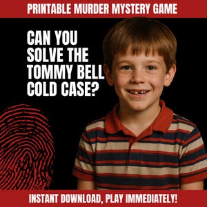 Printable Murder Mystery Game | Cold Case Files Puzzle Kit | Who Done It Digital Download PDF | Detective Game