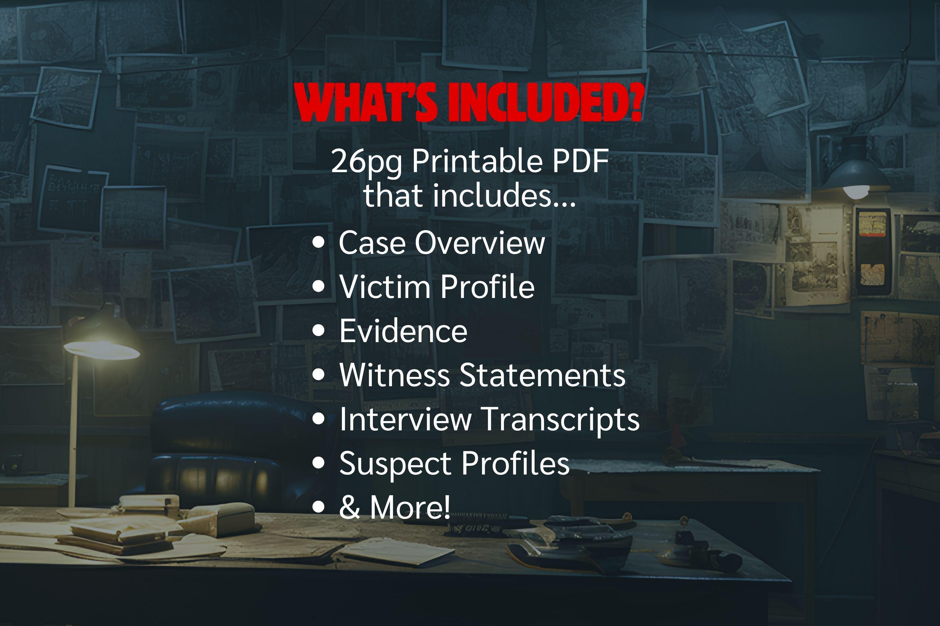 Detective Dossier Murder Mystery Game, Printable Unsolved Crime Game ...