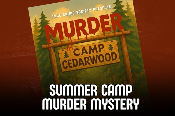 Camp Murder Mystery Game Printable | Teen Birthday Party Game | 15 Player Summer Camp Mystery PDF
