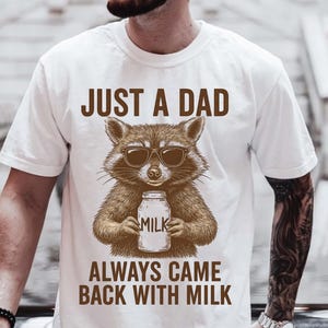 Just a Dad Who Came Back With the Milk PNG Funny Father's Day Shirt Design Skeleton Dad Clipart Husband Gift Digital Download Sublimation