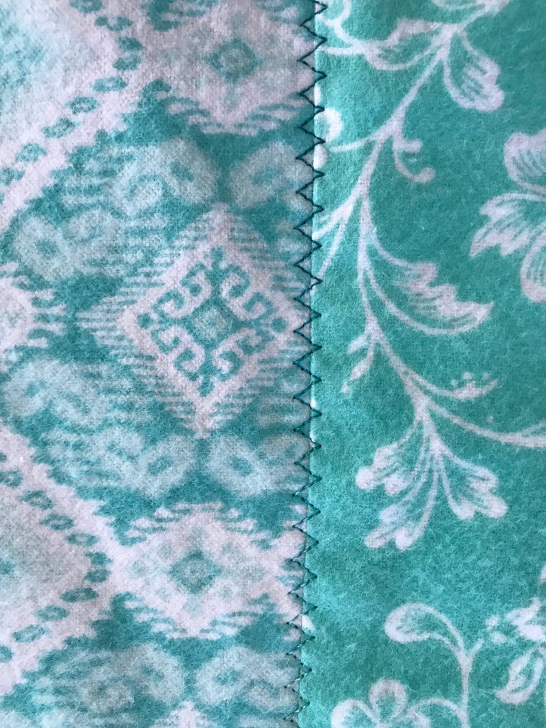 TEAL FLORAL Handmade Baby Swaddle Receiving Blanket