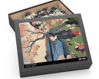 Vistas de Tokaido, versión Shinagawa, Japón antiguo: rompecabezas artístico de 120, 252 y 500 piezas para relajarse, regalar, decorar el hogar y para los amantes de la naturaleza.