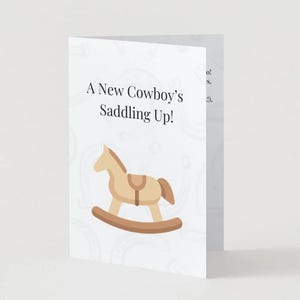 Carte de fête de naissance de cow-boy | Carte de voeux imprimable Little Buckaroo | Carte de baby shower sur le thème western