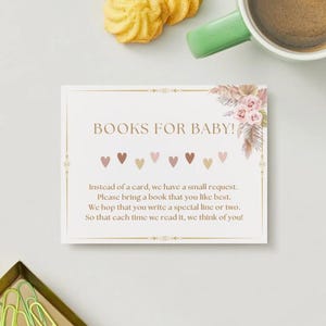 Plantilla editable de libros para baby shower: un libro en lugar de una tarjeta, imprimible y descarga instantánea.