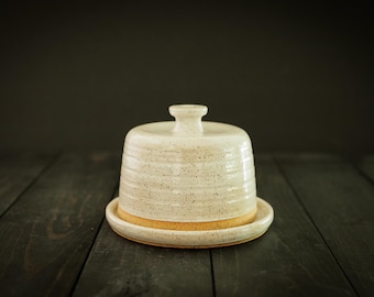 Handmade Wheel Thrown Butter Dish: Ceramic Artisan Glazed Pottery