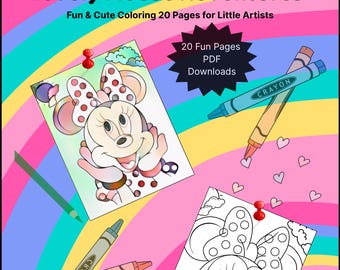 Lovely Mouse Adventure – Printable Coloring Book for Kids | 20 Pages PDF | Digital Download