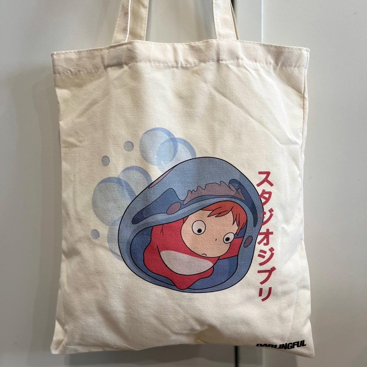 Ponyo Anime Tote Bag with Blue and Cream Accents s-l1200.jpg main image 3