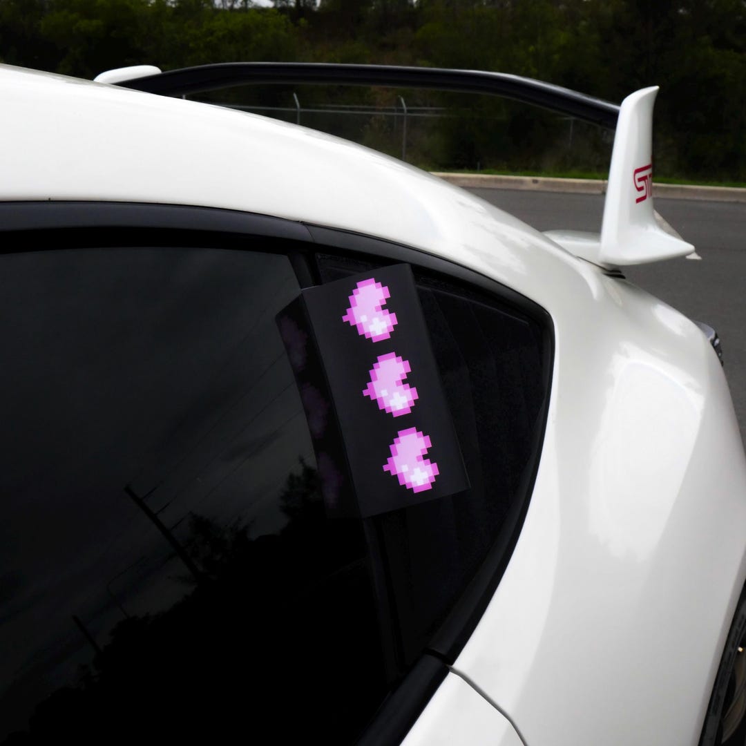 Pixel Hearts Car Tag / Toy Car / Sticker / Waterproof - Etsy