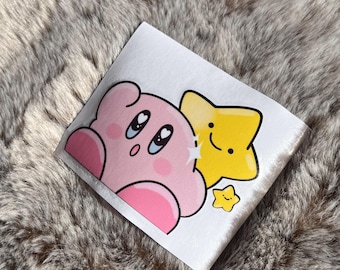 Kirby Star Peeker / Waterproof / Weather Resistant / Car Decals / Stickers