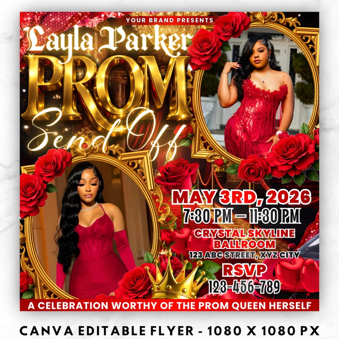 Prom Send off Flyer, DIY Prom Flyer, Prom Canva Template, Prom Send Off ...