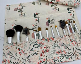 Make Up Brush Holder, Travel Makeup Brush Roll, Makeup Brush Organizer, Makeup Brush Case, Travel Cosmetic Brush Bag - Meadow Wind
