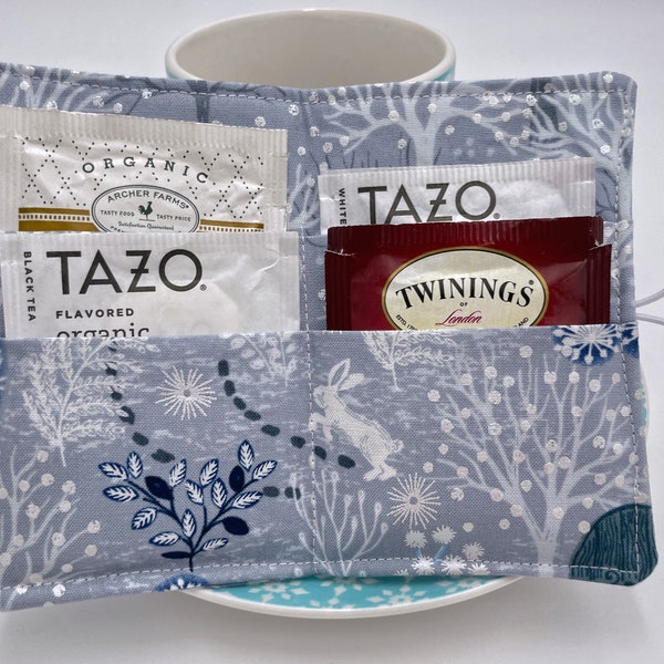 Tea Wallet, Tea Bag Holder, Tea Bag Wallet, Teabag Wallet, Teabag Holder, Tea Bag Cozy - Winter Forest