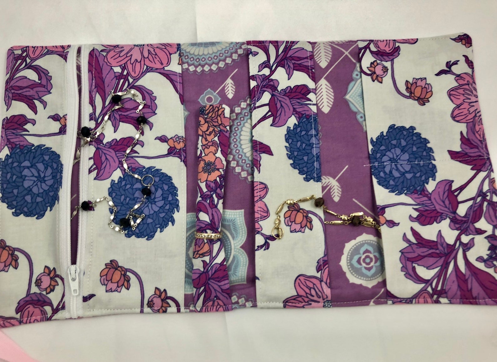 Travel Jewelry Organizer Travel Jewelry Roll Up Fabric Etsy