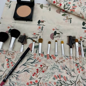 Make Up Brush Holder, Travel Makeup Brush Roll, Makeup Brush Organizer, Makeup Brush Case, Travel Cosmetic Brush Bag Meadow Wind image 6