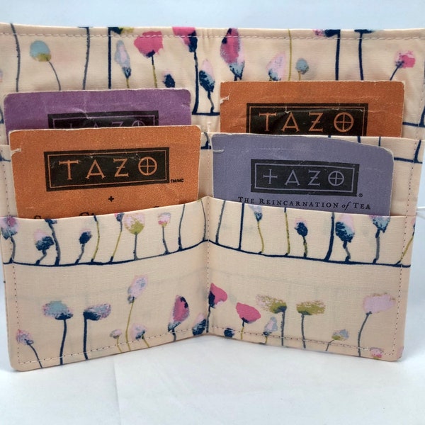 Tea Wallet, Tea Bag Holder, Orange Tea Bag Wallet, Teabag Wallet, Teabag Holder, Tea Bag Cozy - Petal Flamingoes Cream 63