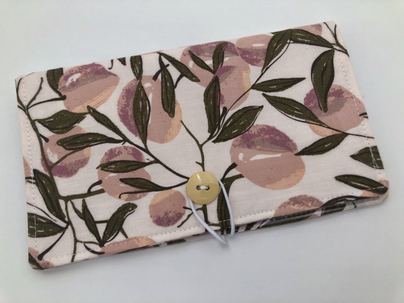 Herstory Floral Beige Duplicate Check Book Register Pen Holder Tan Duplicate Checkbook Cover Fabric Checkbook Cover
