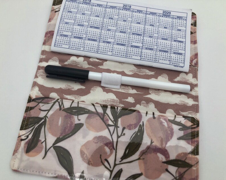 Herstory Floral Beige Duplicate Check Book Register Pen Holder Tan Duplicate Checkbook Cover Fabric Checkbook Cover