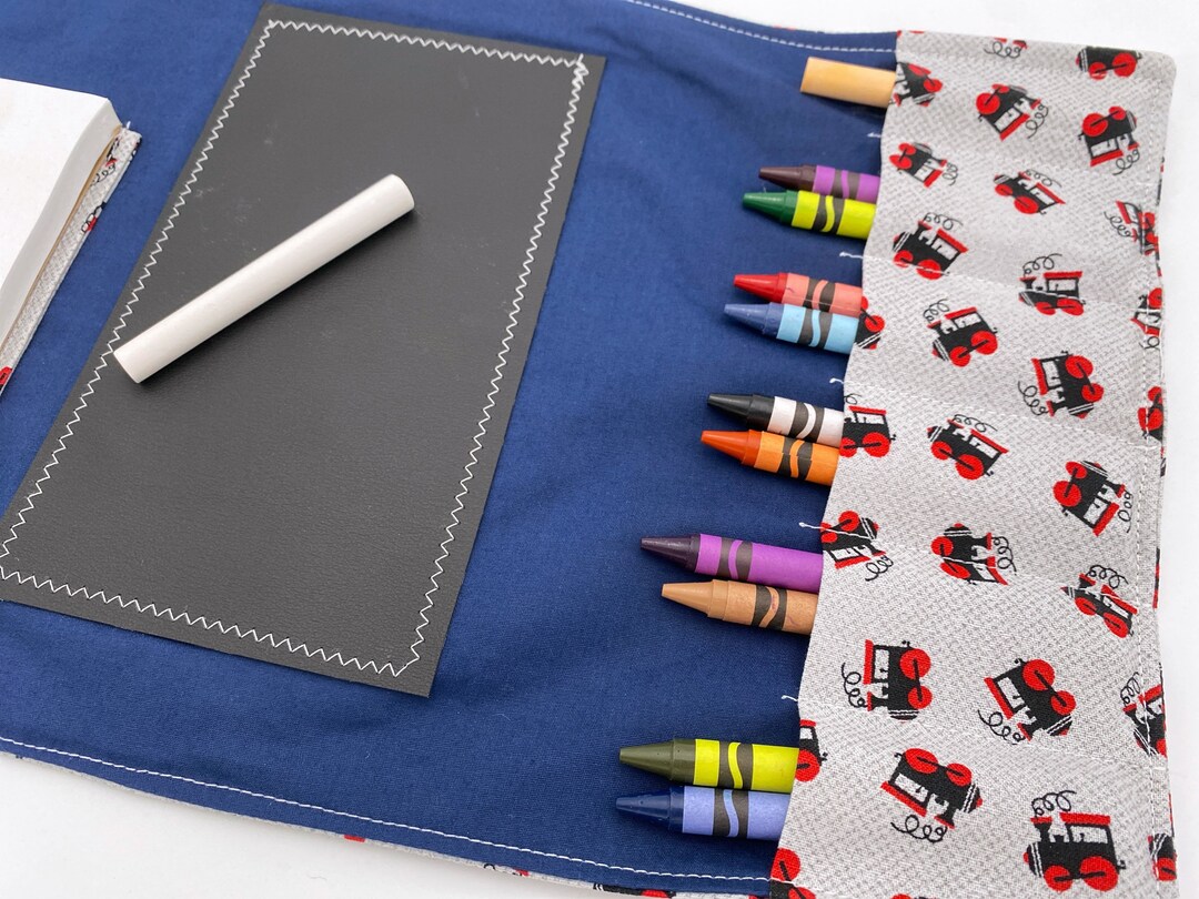 Activity Wallet Travel Crayon Roll Chalkboard Mat Crayon Etsy
