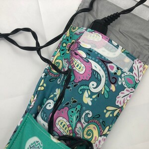 Travel Curling Iron Holder , Curling Iron Case, Flat Iron Holder, Flat Iron Case, Travel Flat Iron Sleeve - Poetic Saddle Iris