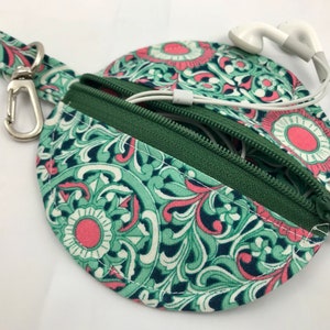 Bolsa para auriculares, bolsa para chupete, cápsula para chupete Paci Pod, bolsa con cremallera circular, estuche para auriculares, soporte para cápsulas para orejas, monedero - Sedona Green