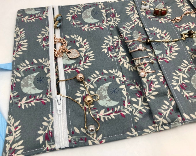 Travel Jewelry Roll, Jewelry Organizer, Jewelry Case, Jewelry Roll Up ...