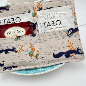 Tea Wallet, Tea Bag Holder, Tea Bag Wallet, Teabag Wallet, Teabag Holder, Tea Bag Organizer - Squirrels