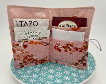 Tea Wallet, Tea Bag Holder, Tea Bag Wallet, Teabag Wallet, Teabag Holder, Tea Bag Cozy - Enchanted Leaves Powder 2