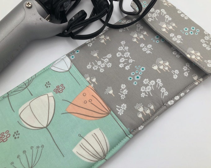Grey Curling Iron Holder, Curling Iron Case, Travel Flat Iron Sleeve
