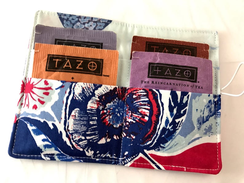 Tea Wallet, Tea Bag Holder, Tea Bag Wallet, Teabag Wallet, Teabag Holder, Tea Bag Cozy Interplay in Eclectic 45 画像 5