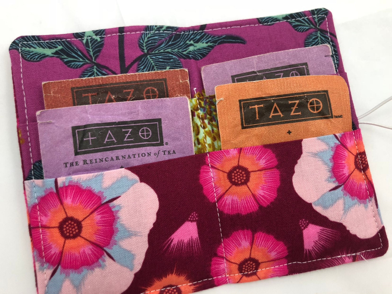 Tea Wallet Tea Bag Holder Pink Tea Bag Wallet Teabag Etsy UK