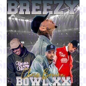 Chris Brown Breezy Bowl XX PNG, Arte Digital para Concerto, Gráfico de Fã Breezy, Impressão de Hip Hop, Design de Sublimação para Turnê de Rap, PNG, Chris Breezy Png
