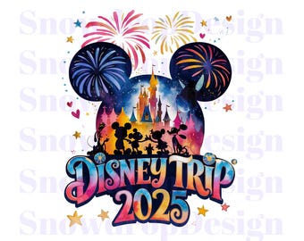 Mickey and Friends Disneytrip 2025 PNG: Family Vacation Digital Design