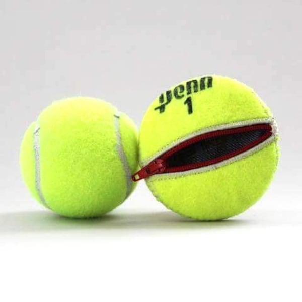 Handmade Recycled Tennis Ball Round/Compact Change Holder with Zipper