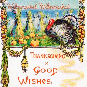 Vintage Thanksgiving Harvest Field & Turkey. Digital Download