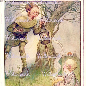 Vintage Children&#39;s Illustration Man in the Moon. Instant Digital Download.