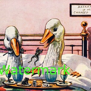 Vintage Ducks B & B, Breakfast in Bed. Digital Download
