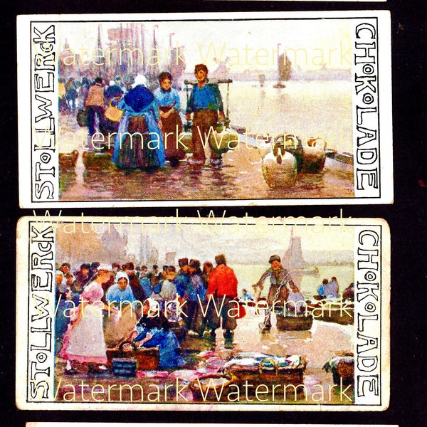 4 Old World European Outdoor Market Images. Instant Digital Download.