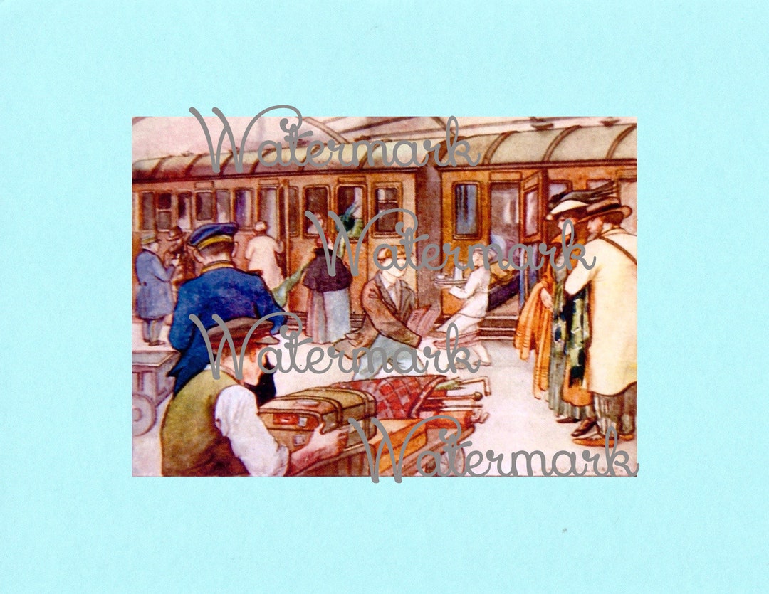 Vintage Downton Abbey Style Train Station DIY Passport Cover Etsy