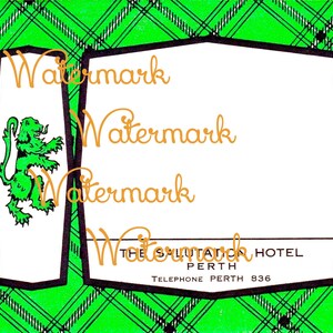 Vintage Salutation Hotel, Perth, Scotland. Luggage Label, Digital Image