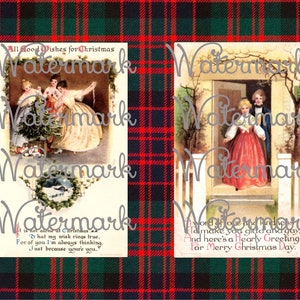 Set di 10 immagini natalizie "Piccole Donne", su 5 fogli, per Segni Fai da Te, o Striscioni, o Cartoline, ecc. Download digitale istantaneo.